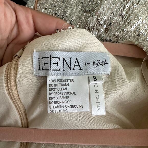 FLAWED - Mac Duggal Sequin Wrap Evening Gown Silver 8 #8490 - Picture 11 of 13